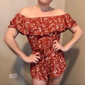 Floral Off Shoulder Playsuit